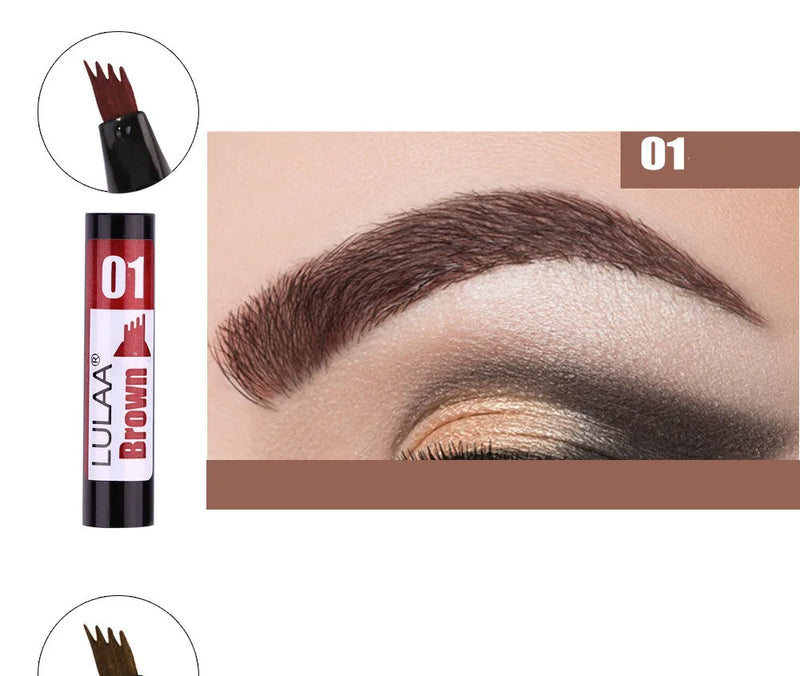 Caneta para sobrancelhas 4D Microblading 4 Forks Tip Lápis para tatuagem de sobrancelhas Longa duração Fino esboço líquido para maquiagem de sobrancelhas