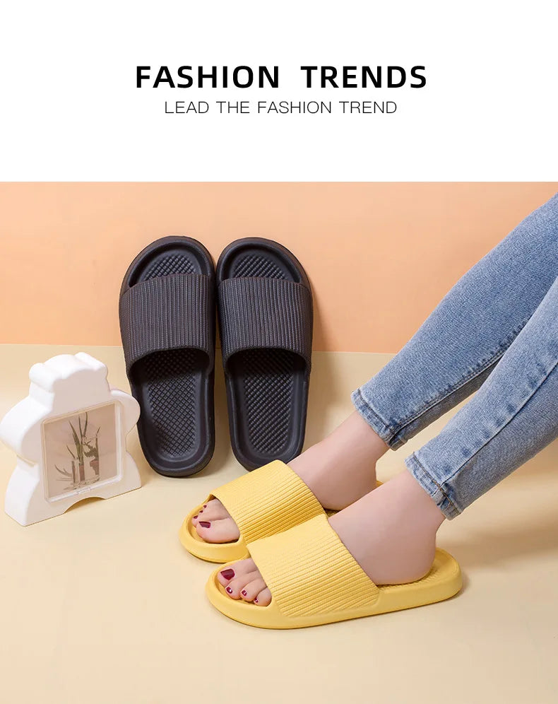 Women's Slippers Fashio Light EVA Soft Men's Home Sole Slipper Bathroom Anti-Slip Casual Indoor Slipper Beach Sandal Flip-Flops