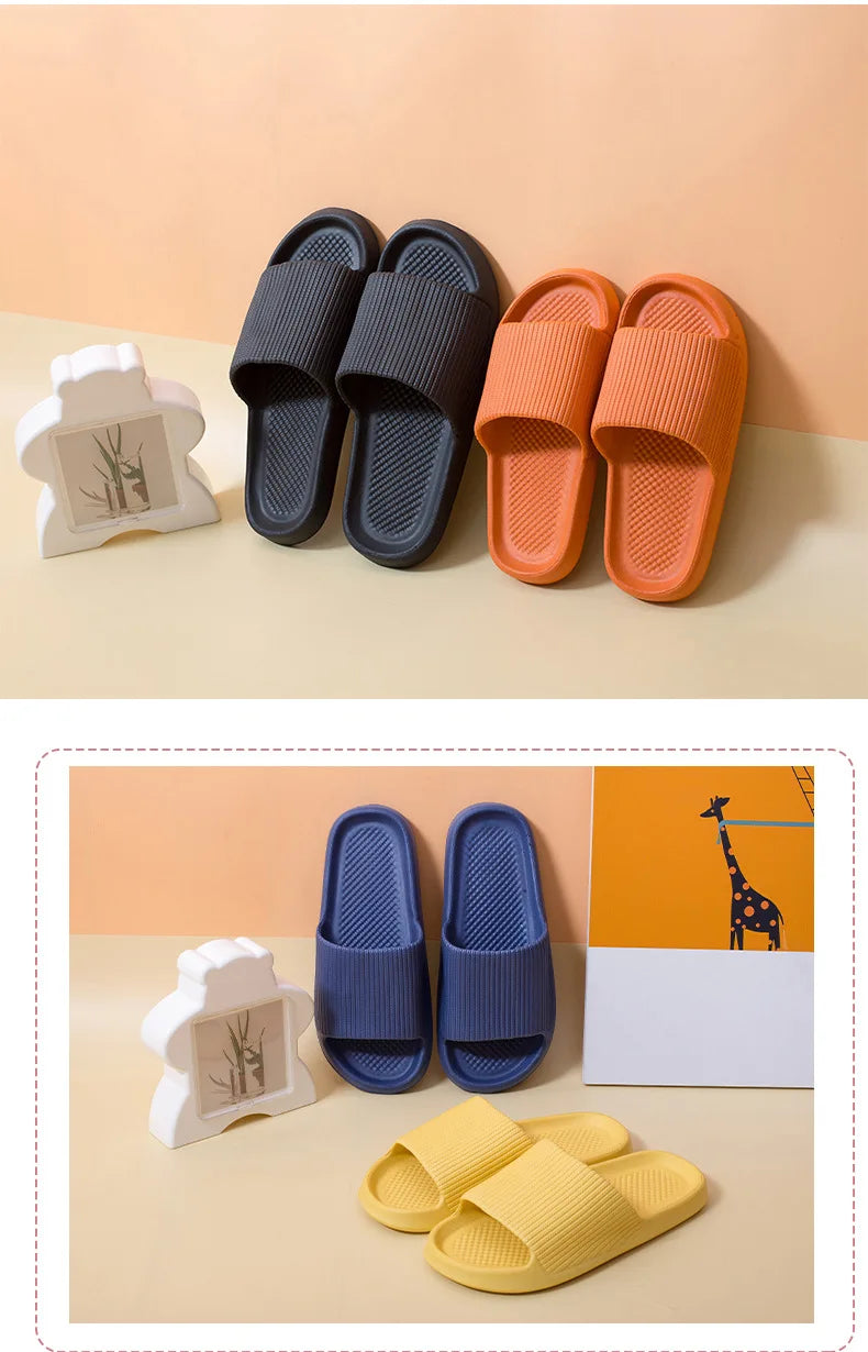 Women's Slippers Fashio Light EVA Soft Men's Home Sole Slipper Bathroom Anti-Slip Casual Indoor Slipper Beach Sandal Flip-Flops