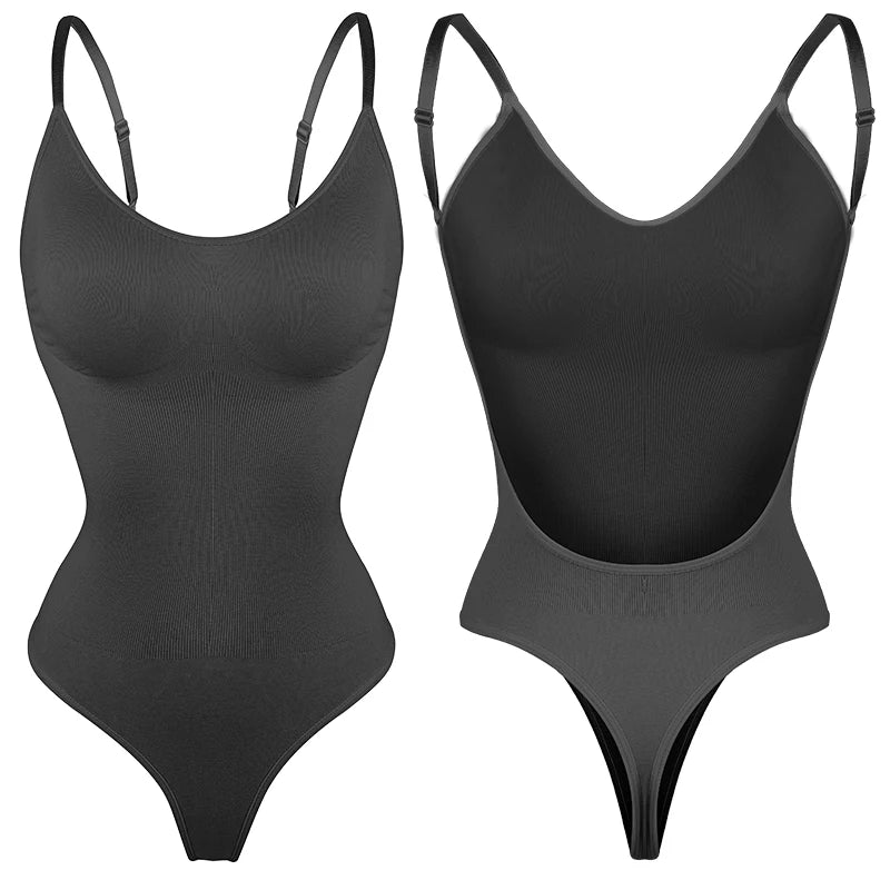 MISSMOLY Bodysuits femininos sem costas modelador tanga sem costura controle de barriga levantador de bumbum modelador de corpo espartilho emagrecimento camisola tops