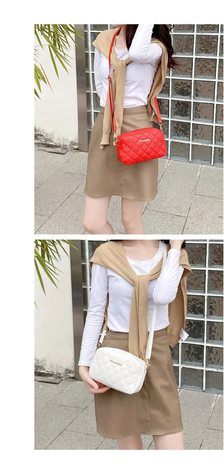 Bolsa pequena de mensageiro com borla para mulheres 2024 tendência lingge bordado câmera bolsa de ombro feminina corrente da moda bolsas crossbody femininas